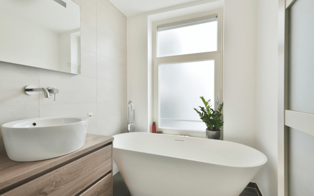 materiales de alta calidad para reformar un baño como cerámica y microcemento